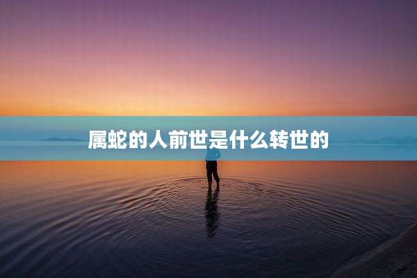 属蛇的人前世是什么转世的