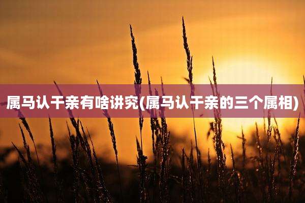 属马认干亲有啥讲究(属马认干亲的三个属相)