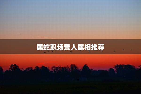 属蛇职场贵人属相推荐