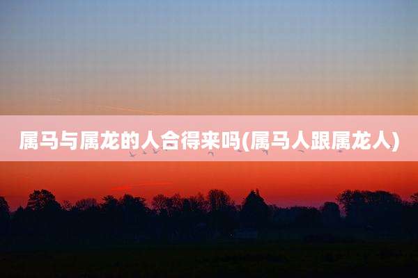 属马与属龙的人合得来吗(属马人跟属龙人)