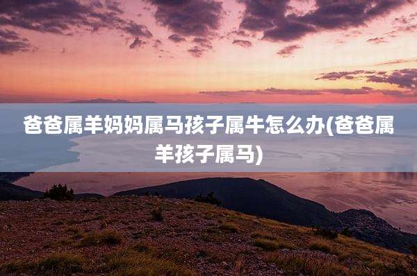 爸爸属羊妈妈属马孩子属牛怎么办(爸爸属羊孩子属马)