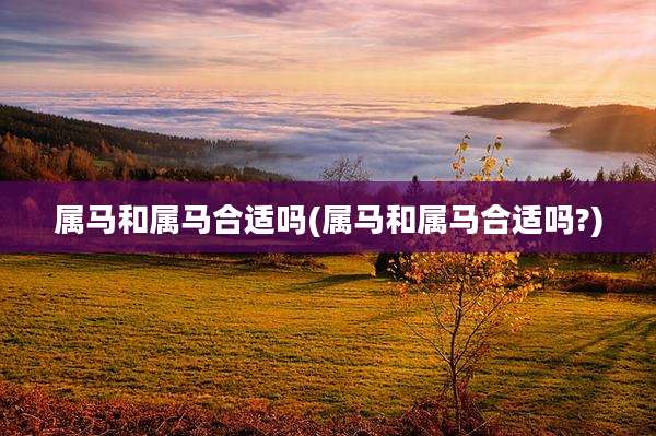 属马和属马合适吗(属马和属马合适吗?)