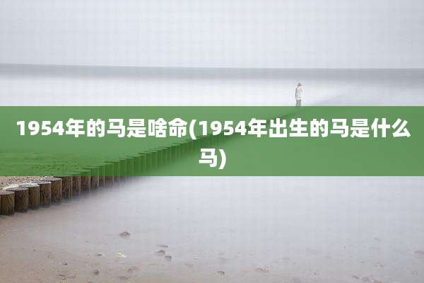 1954年的马是啥命(1954年出生的马是什么马)