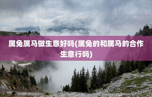 属兔属马做生意好吗(属兔的和属马的合作生意行吗)