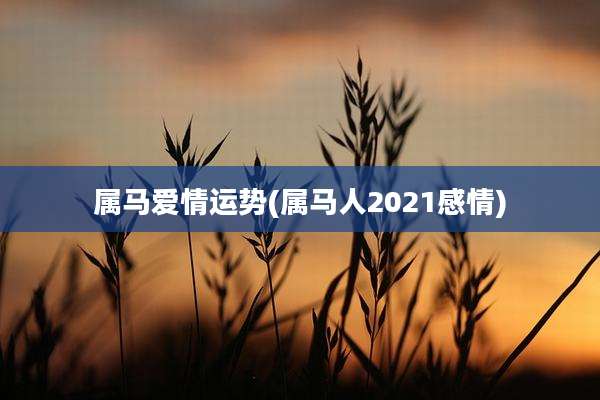 属马爱情运势(属马人2021感情)
