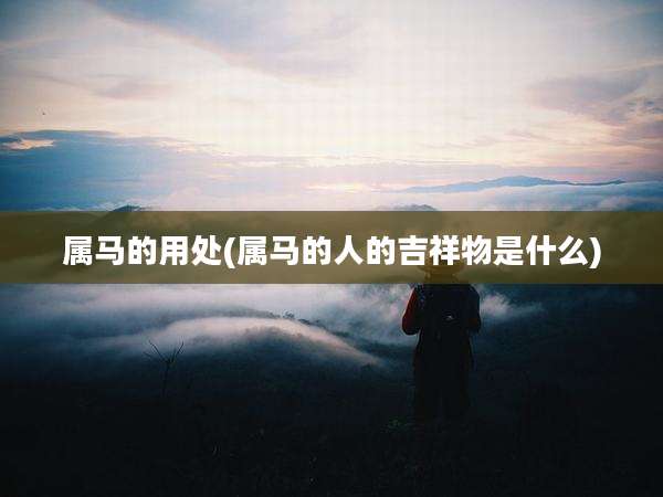 属马的用处(属马的人的吉祥物是什么)