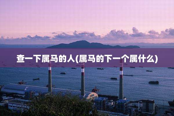 查一下属马的人(属马的下一个属什么)