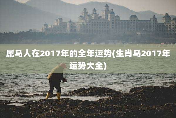 属马人在2017年的全年运势(生肖马2017年运势大全)
