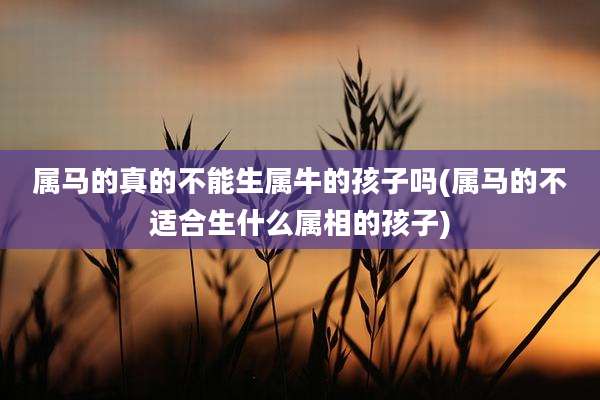 属马的真的不能生属牛的孩子吗(属马的不适合生什么属相的孩子)