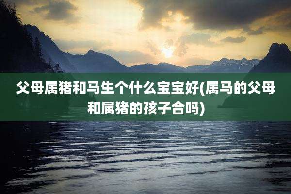 父母属猪和马生个什么宝宝好(属马的父母和属猪的孩子合吗)