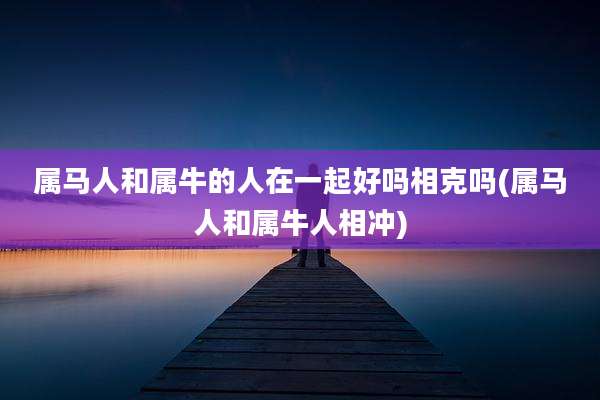 属马人和属牛的人在一起好吗相克吗(属马人和属牛人相冲)