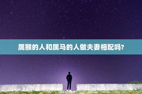 属猴的人和属马的人做夫妻相配吗?