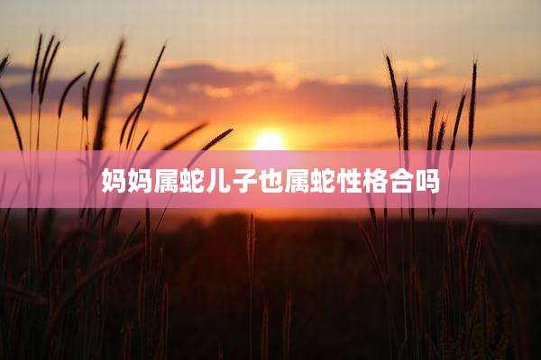 妈妈属蛇儿子也属蛇性格合吗
