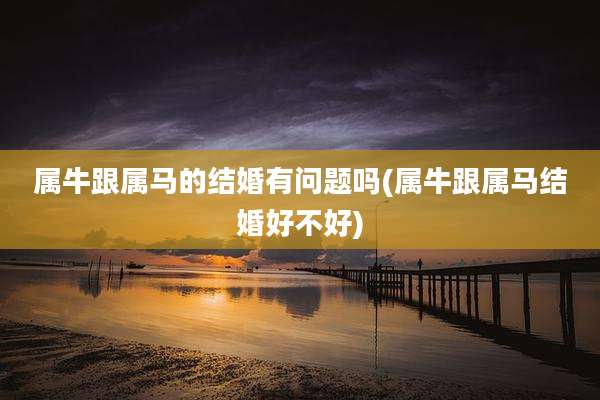 属牛跟属马的结婚有问题吗(属牛跟属马结婚好不好)