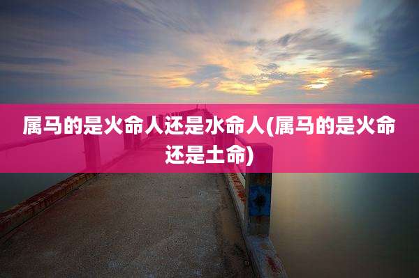 属马的是火命人还是水命人(属马的是火命还是土命)