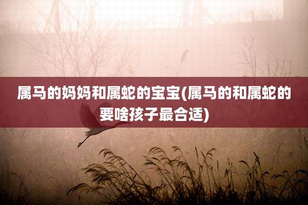 属马的妈妈和属蛇的宝宝(属马的和属蛇的要啥孩子最合适)