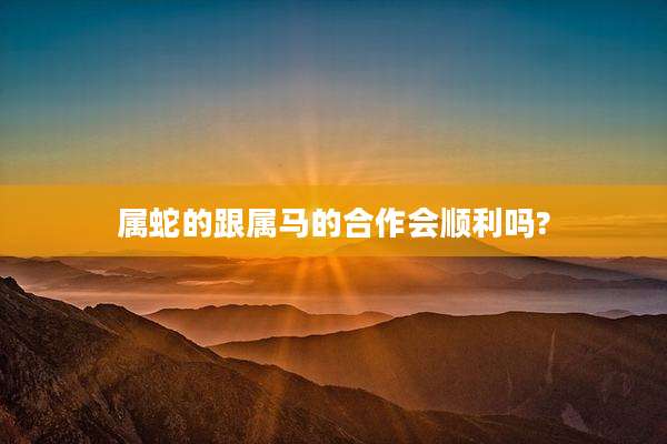 属蛇的跟属马的合作会顺利吗?