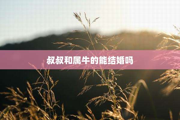 叔叔和属牛的能结婚吗