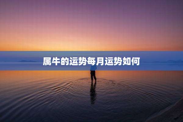 属牛的运势每月运势如何