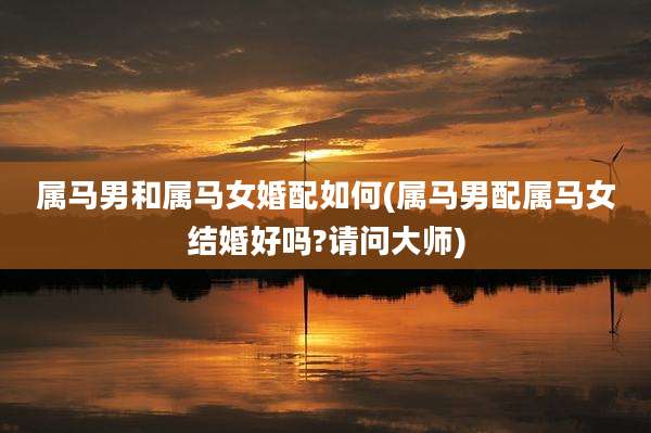 属马男和属马女婚配如何(属马男配属马女结婚好吗?请问大师)