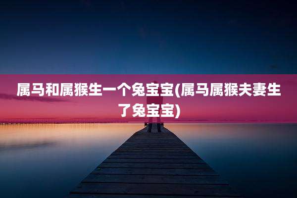 属马和属猴生一个兔宝宝(属马属猴夫妻生了兔宝宝)