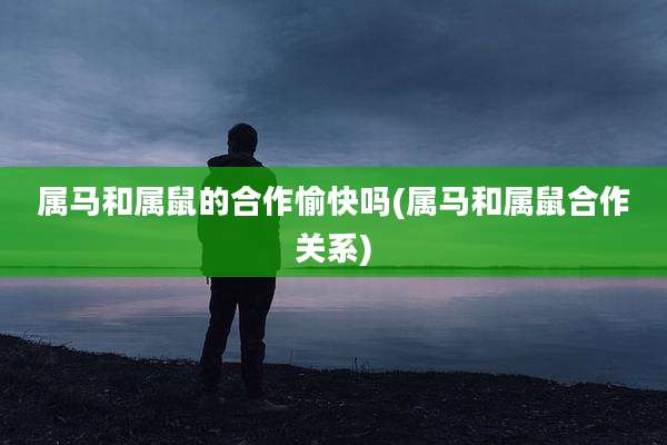 属马和属鼠的合作愉快吗(属马和属鼠合作关系)