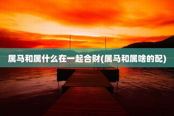 属马和属什么在一起合财(属马和属啥的配)