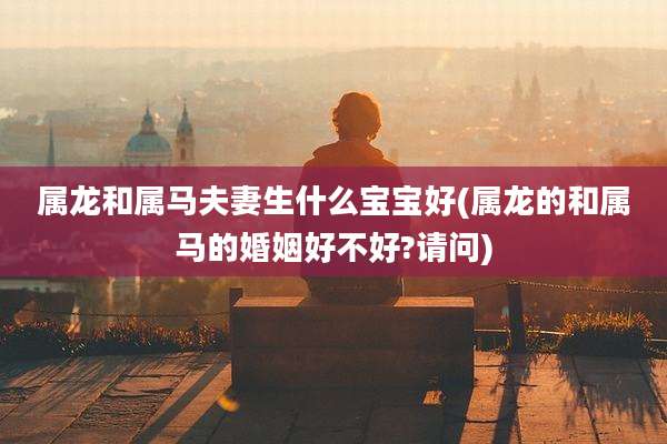 属龙和属马夫妻生什么宝宝好(属龙的和属马的婚姻好不好?请问)