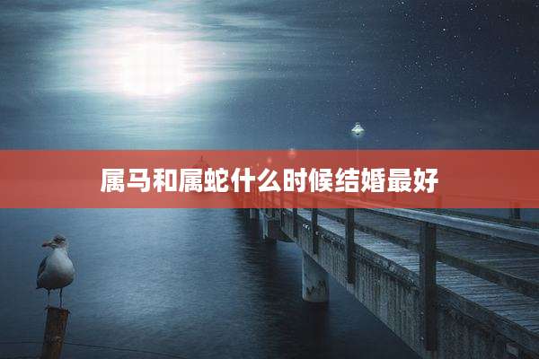 属马和属蛇什么时候结婚最好