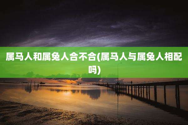 属马人和属兔人合不合(属马人与属兔人相配吗)