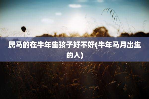属马的在牛年生孩子好不好(牛年马月出生的人)
