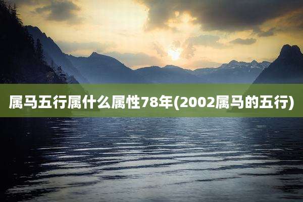 属马五行属什么属性78年(2002属马的五行)