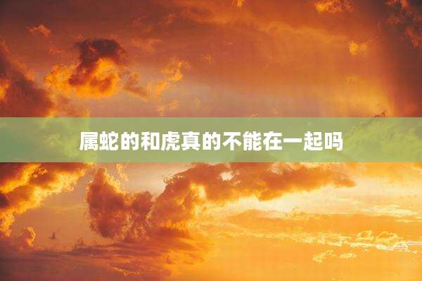 属蛇的和虎真的不能在一起吗