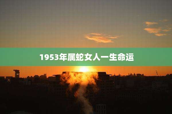 1953年属蛇女人一生命运