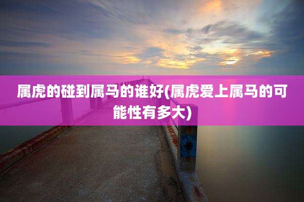 属虎的碰到属马的谁好(属虎爱上属马的可能性有多大)