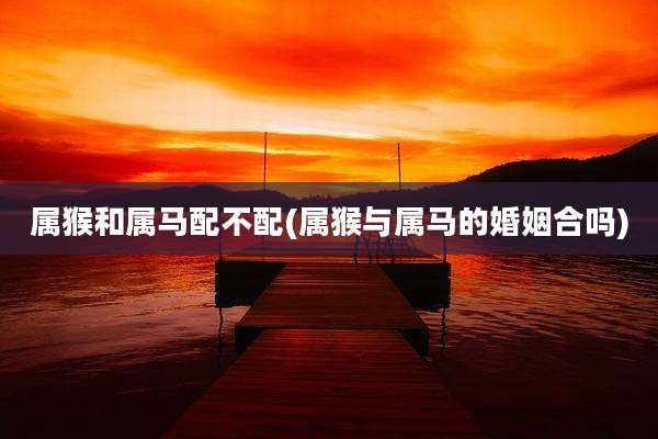 属猴和属马配不配(属猴与属马的婚姻合吗)
