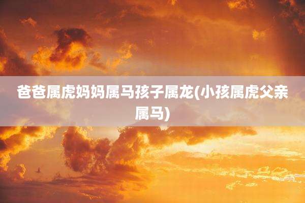 爸爸属虎妈妈属马孩子属龙(小孩属虎父亲属马)