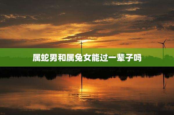 属蛇男和属兔女能过一辈子吗