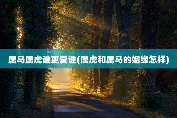 属马属虎谁更爱谁(属虎和属马的姻缘怎样)