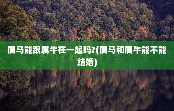 属马能跟属牛在一起吗?(属马和属牛能不能结婚)