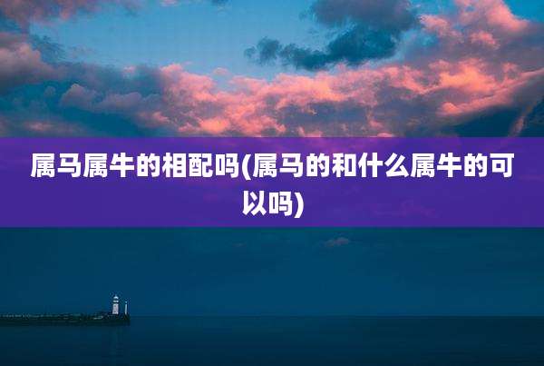 属马属牛的相配吗(属马的和什么属牛的可以吗)