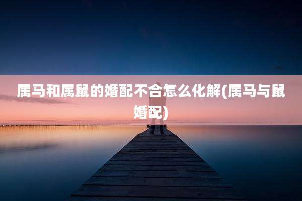 属马和属鼠的婚配不合怎么化解(属马与鼠婚配)