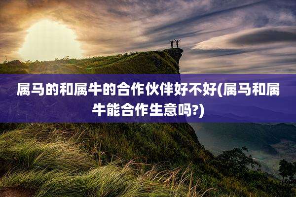 属马的和属牛的合作伙伴好不好(属马和属牛能合作生意吗?)