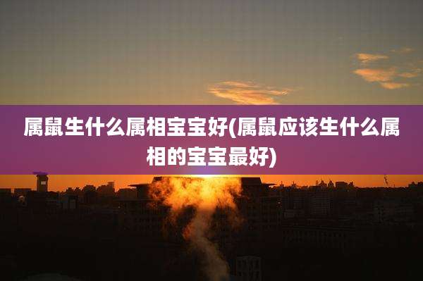 属鼠生什么属相宝宝好(属鼠应该生什么属相的宝宝最好)