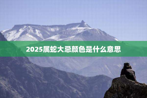 2025属蛇大忌颜色是什么意思