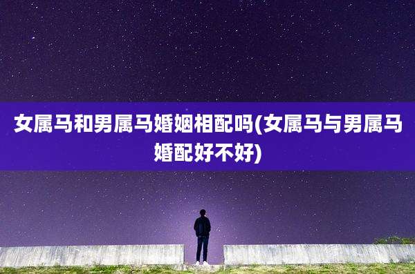 女属马和男属马婚姻相配吗(女属马与男属马婚配好不好)