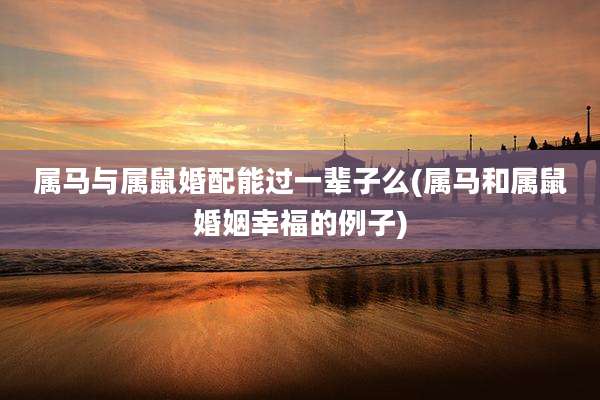 属马与属鼠婚配能过一辈子么(属马和属鼠婚姻幸福的例子)