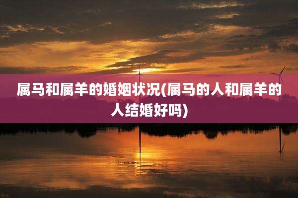 属马和属羊的婚姻状况(属马的人和属羊的人结婚好吗)