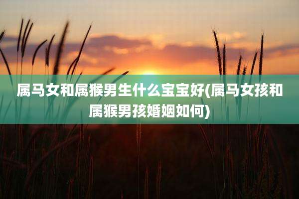 属马女和属猴男生什么宝宝好(属马女孩和属猴男孩婚姻如何)