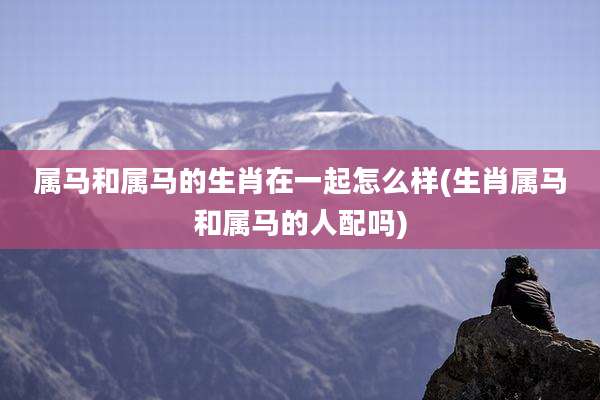 属马和属马的生肖在一起怎么样(生肖属马和属马的人配吗)